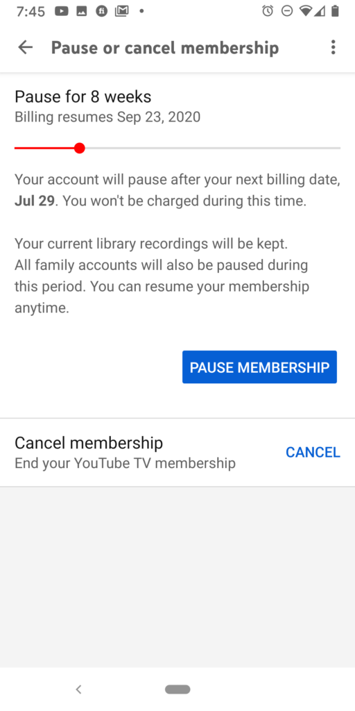 How to cancel or pause your   TV membership