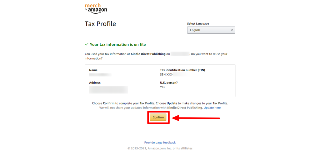 merch by amazon tax information
